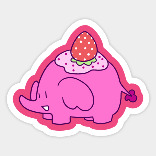 Strawberry Elephant Sticker